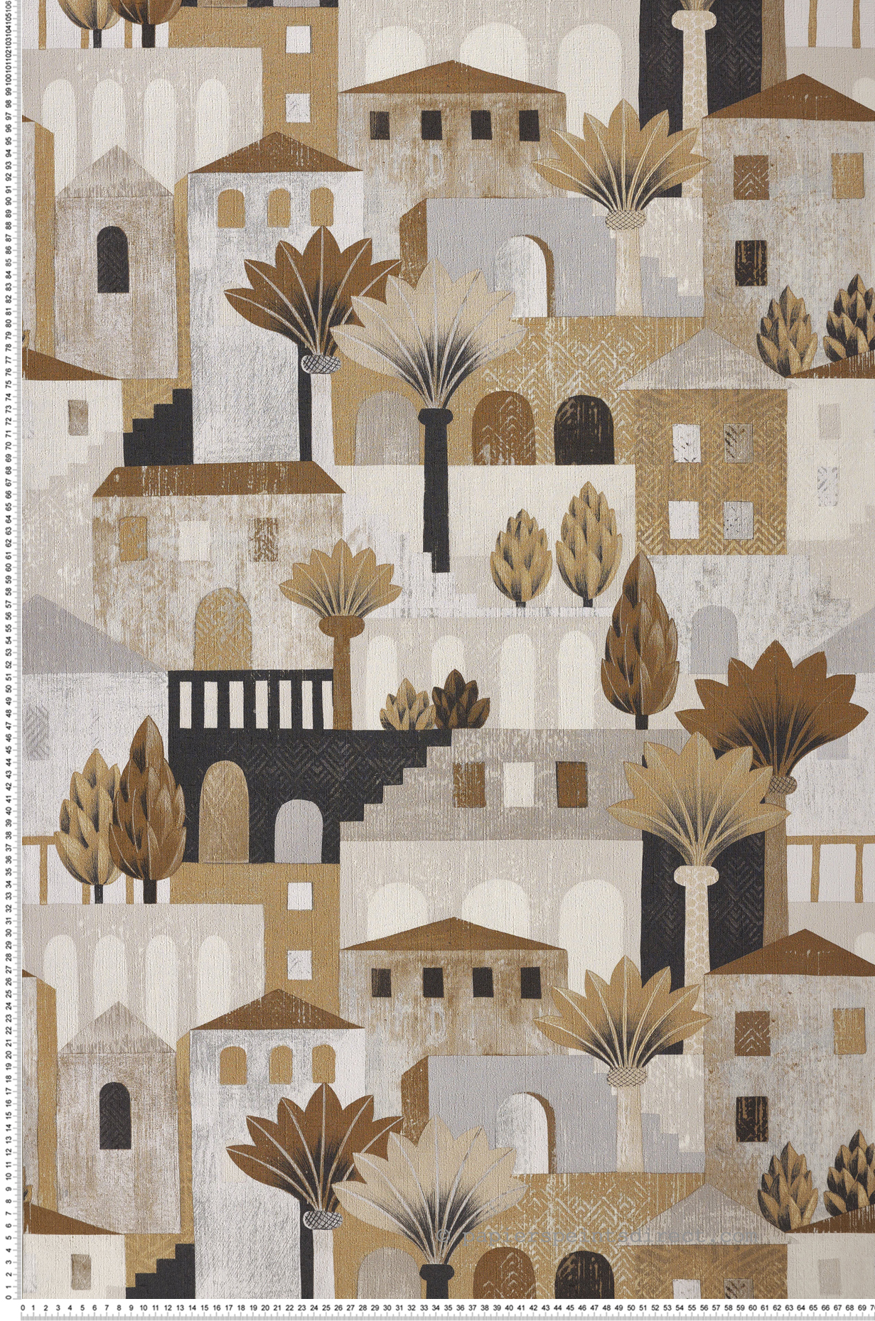 Papier peint Maison Monterosso sable mordoré - Aventura de Casamance | Réf. CAS-75541732