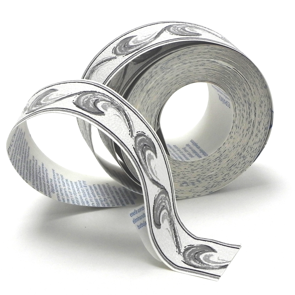 Galon Arabesques blanc et gris - Collection Bordures & Galons de Montecolino