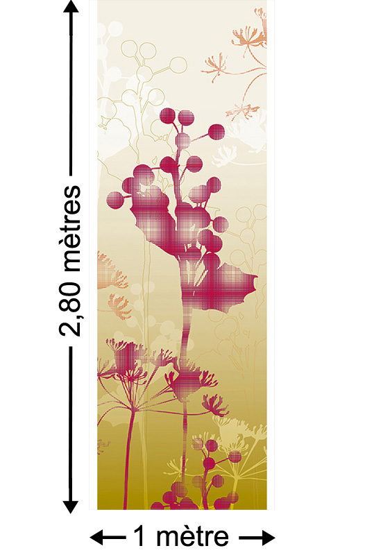 Mystic blossoms, Jaune - Papier peint lé unique