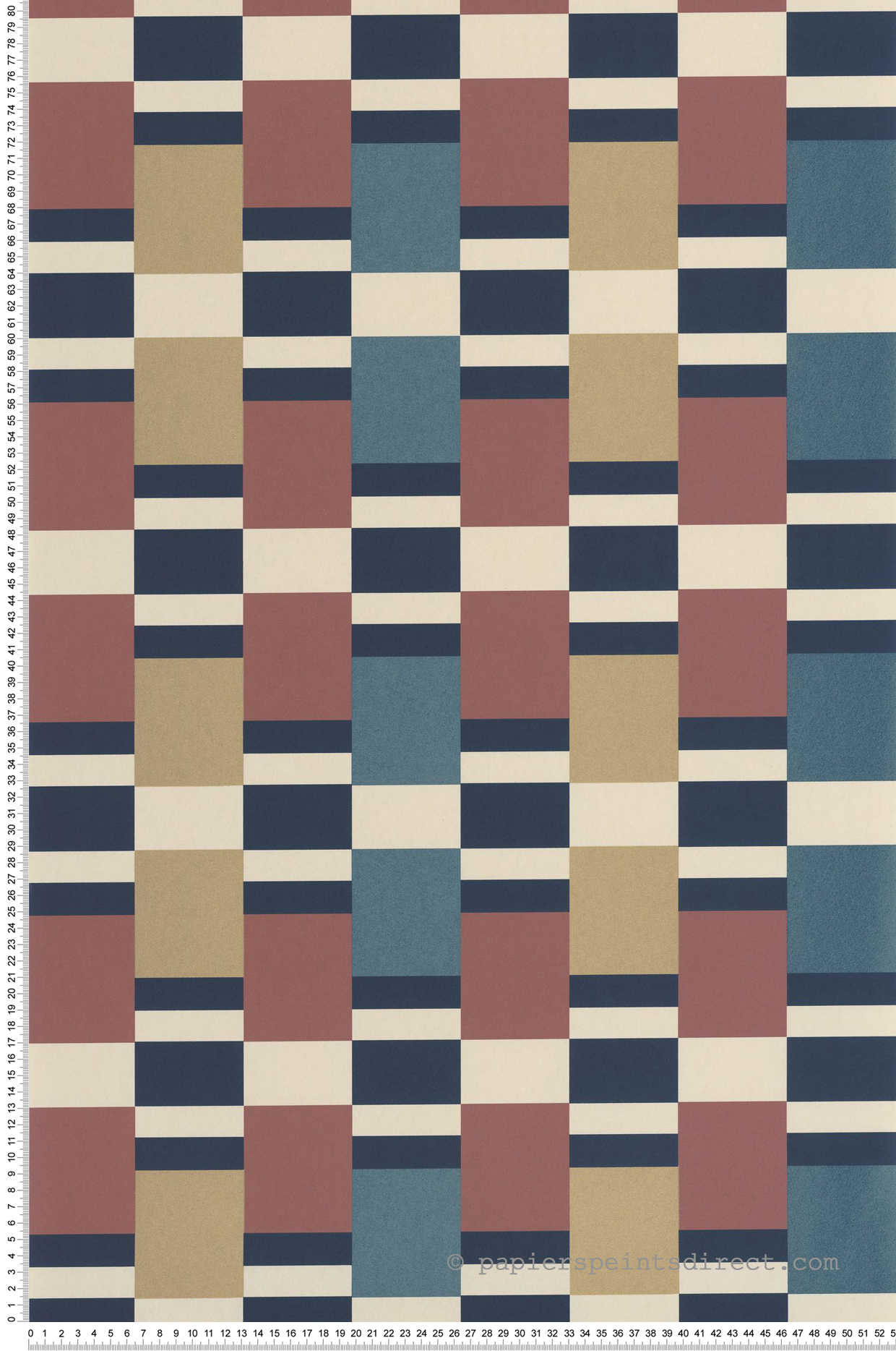 Papier peint Rectangle Chess bordeaux bleu - Color Game de Casadéco | Réf. GAME200628668