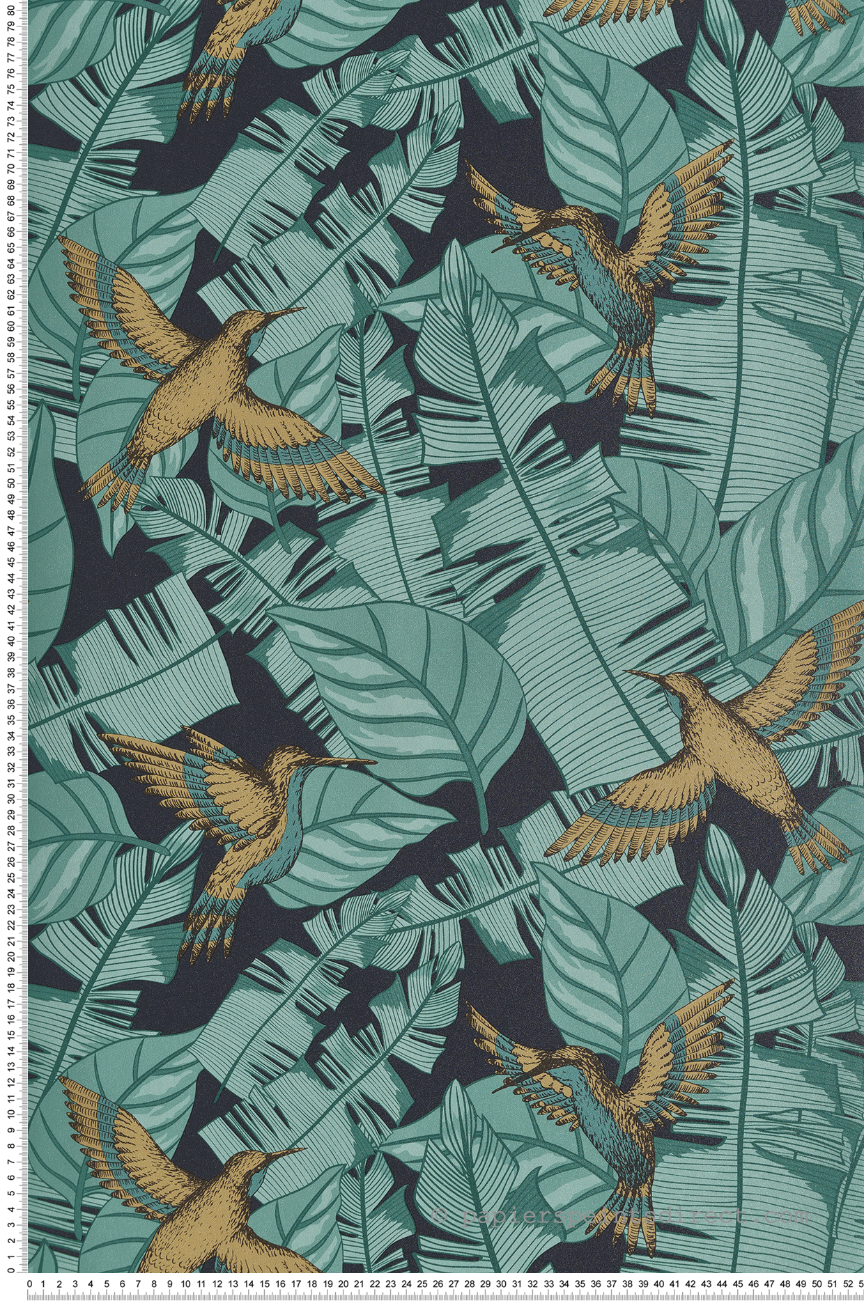 Papier peint Oiseau Colibri bleu nuit - Jardin d'Eden de Lutèce | Réf. LTC-51200401