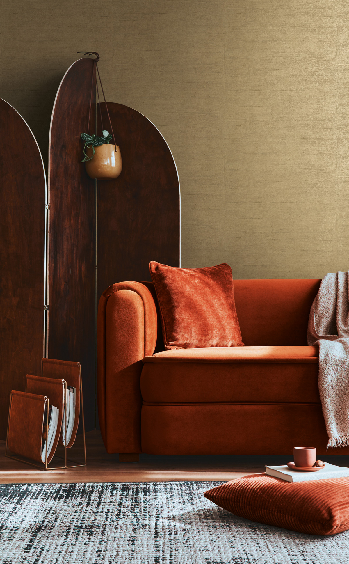 Papier peint Faux uni Fibres naturelles brun mordoré - History of Art 2 d'AS Création | Réf. AS-790483