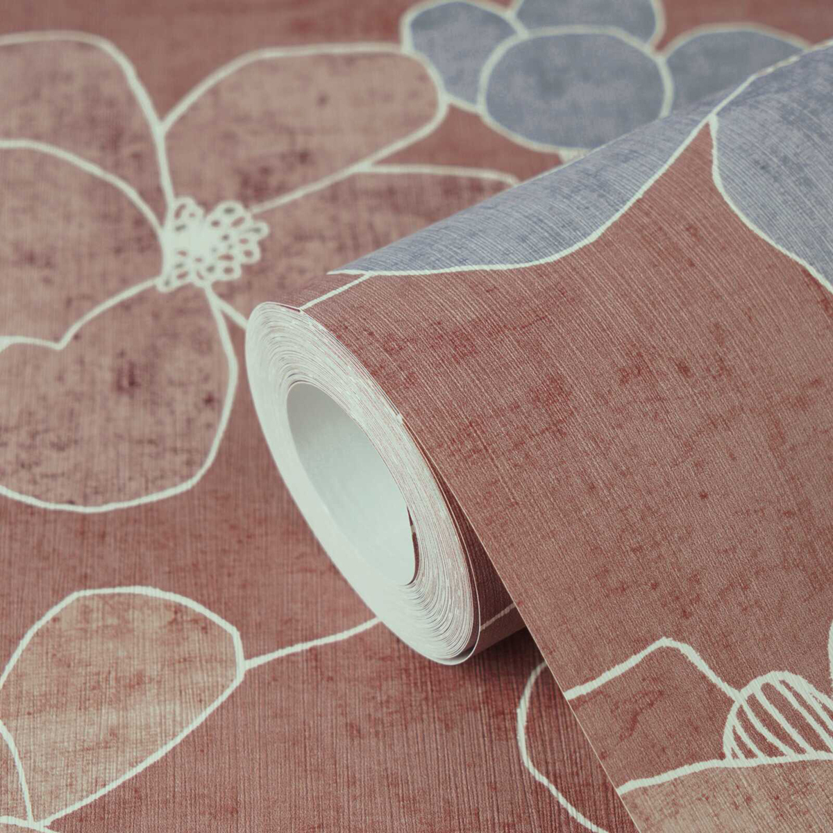 Papier peint Scandinave Fleurs Anémones rose brun - Nordic Feeling d'A.S. Création ZOOM | Réf. AS-791471