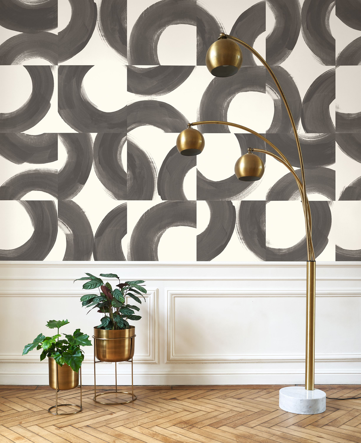 Papier peint Graphique Not A Circle charbon - Iconic de Casadéco AMB2 | Réf. CONI88459717