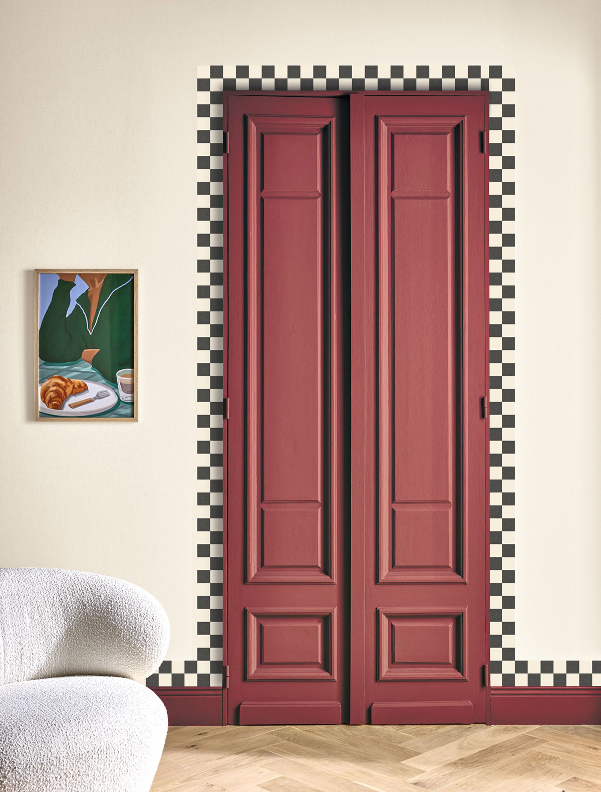 Frise Damier Checks Border anthracite - Line Up de Casélio | Réf. LNP106799010