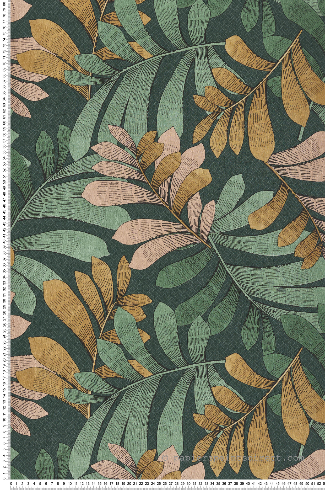 Papier peint Feuille Géométrique Emile vert sapin - Villa Rosalie de Lutèce | Réf. LTC-51223504