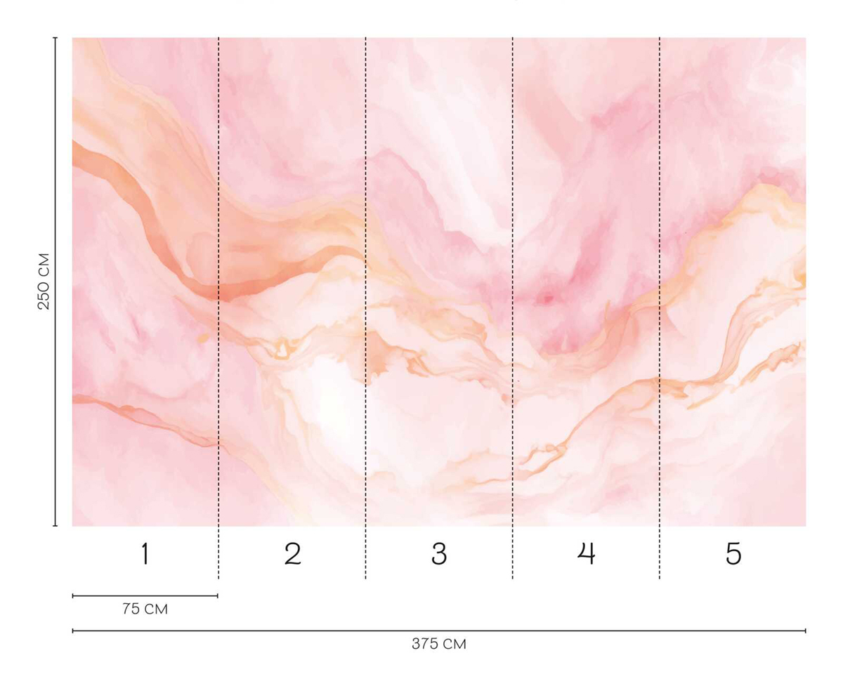 Papier peint panoramique Nuage de Marbre rose - Wall Love d'A.S. Création REGLE | Réf. DD129588
