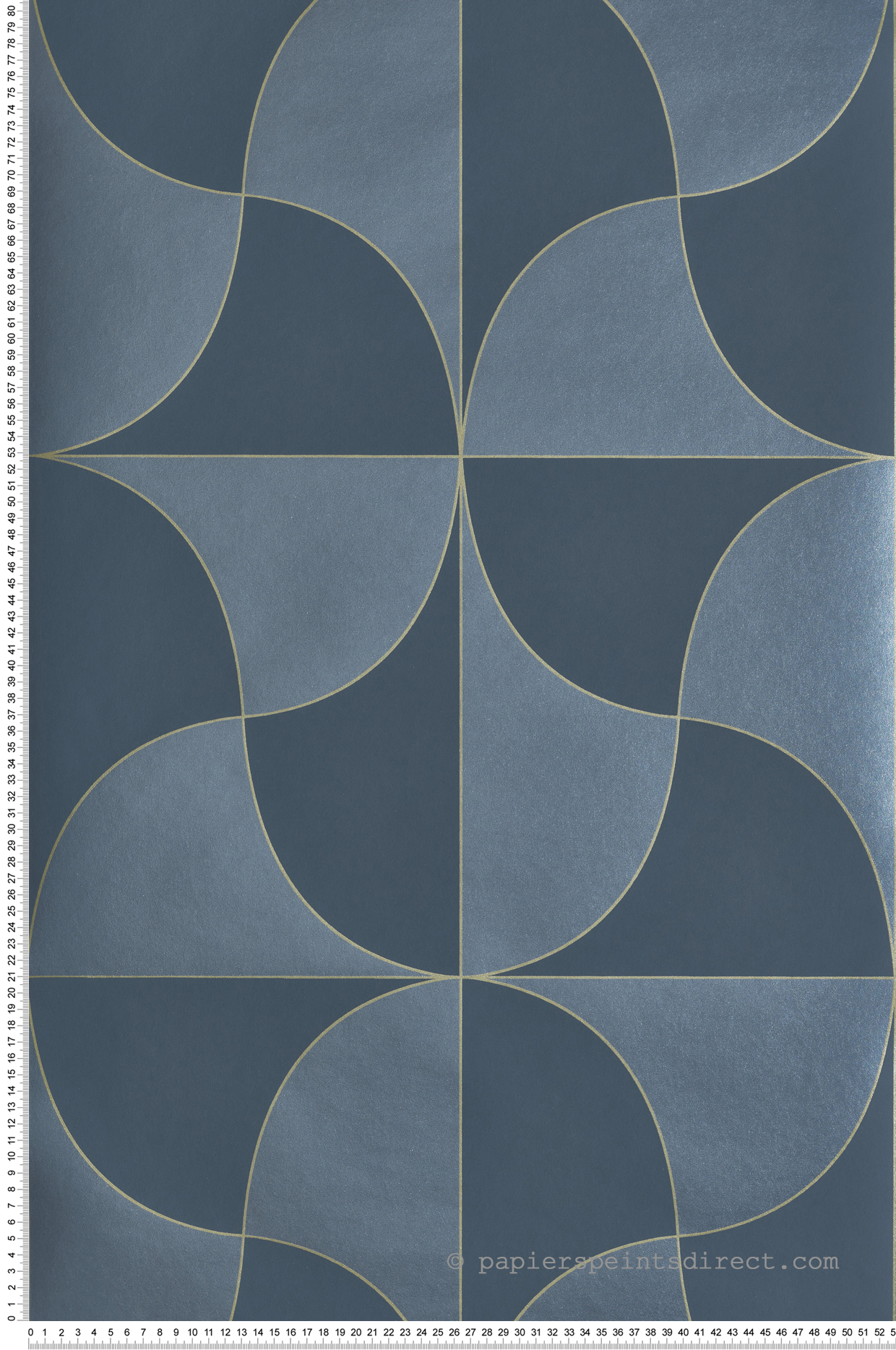 Papier peint Carré Virevolte Métallisé bleu marine doré - Alchimie de Casadéco | Réf. ALMI89936844