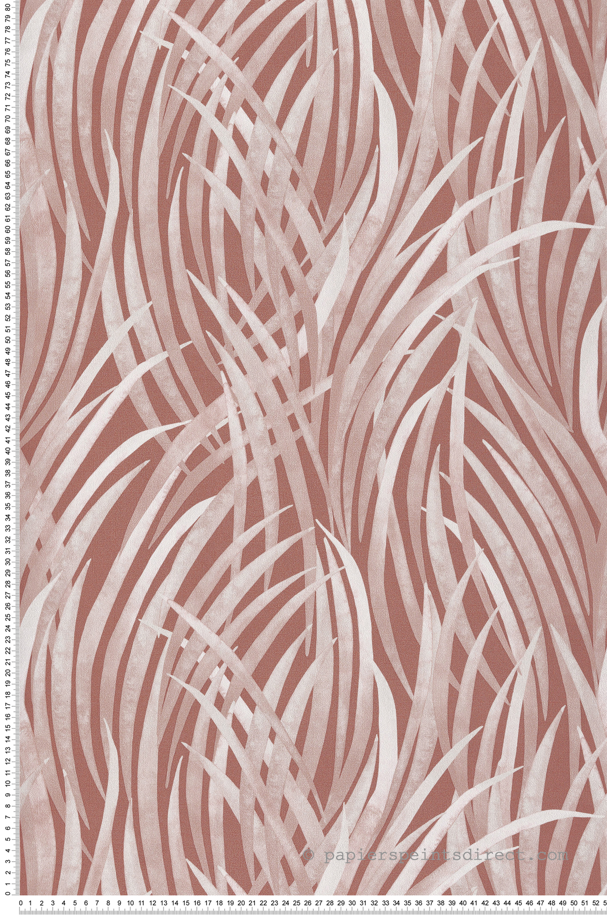 Papier Peint Herbe Adelia terracotta rose - Botanique d'Ugépa | Réf. UGP-M64505