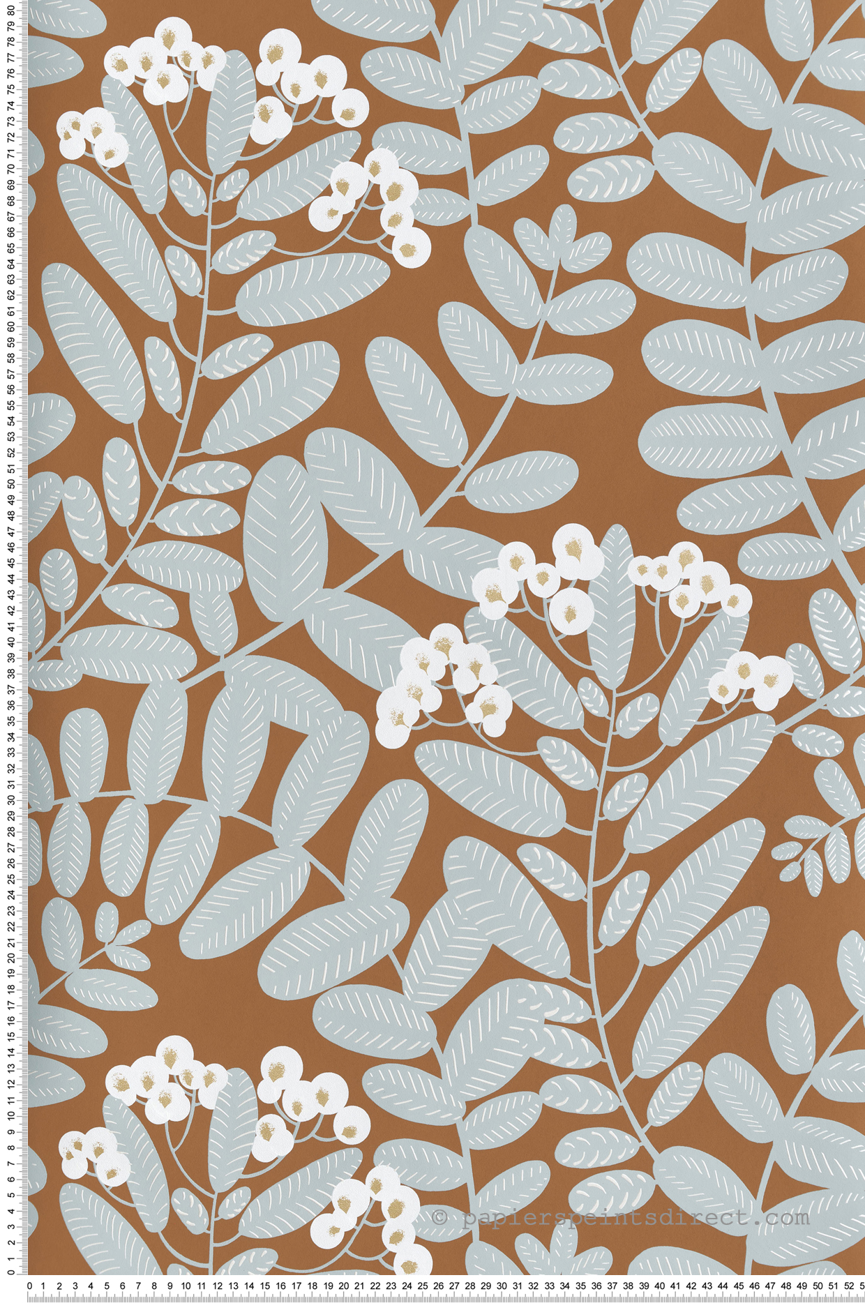 Papier peint Feuillage Fleuri Bodie camel doré - Mysa de Masureel | Réf. MAS-YSA005