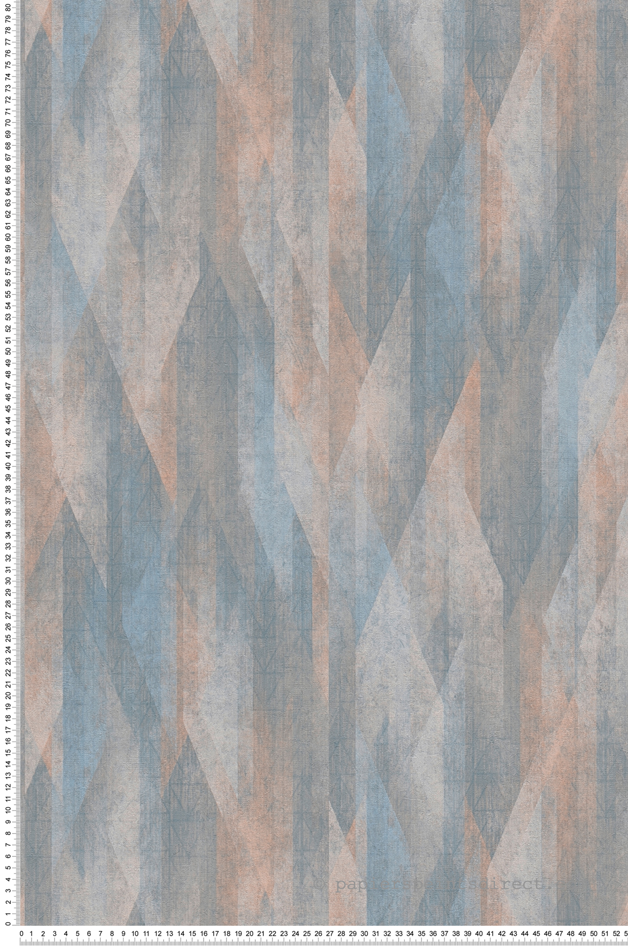 Papier peint Géométrique Bjorn bleu saumon - Metropolitan Stories 3 d'A.S. Création | Réf. AS-391041