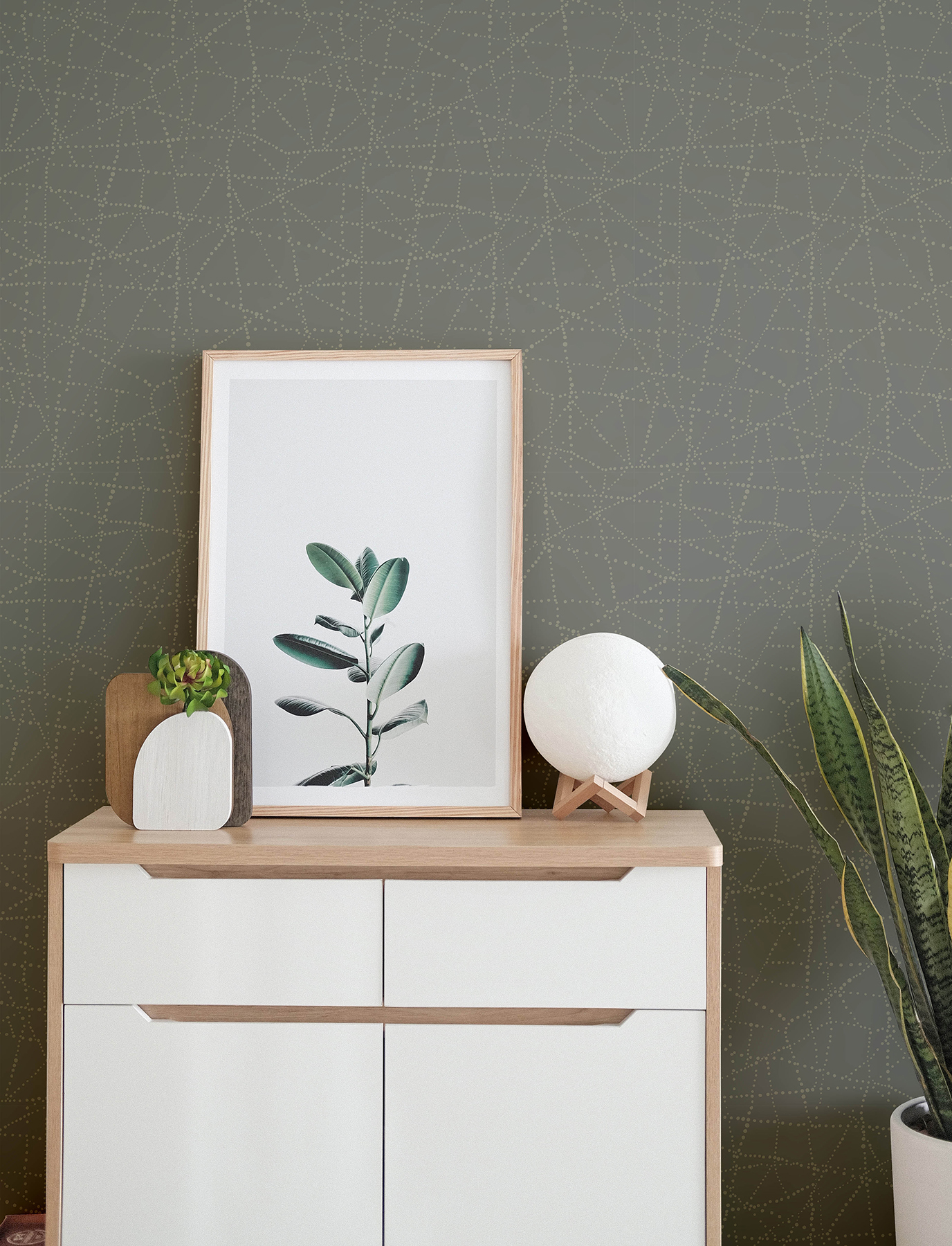 Papier peint Géométrie Pois Alcott gris foncé doré - Harmony de Lutèce AMB2| Réf. LTC-FD27126