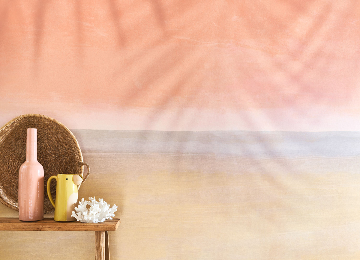 Papier peint panoramique Dégradé Santa Monica Sunset beige rose - California de Casadéco AMB2 | Réf. CALF88843324