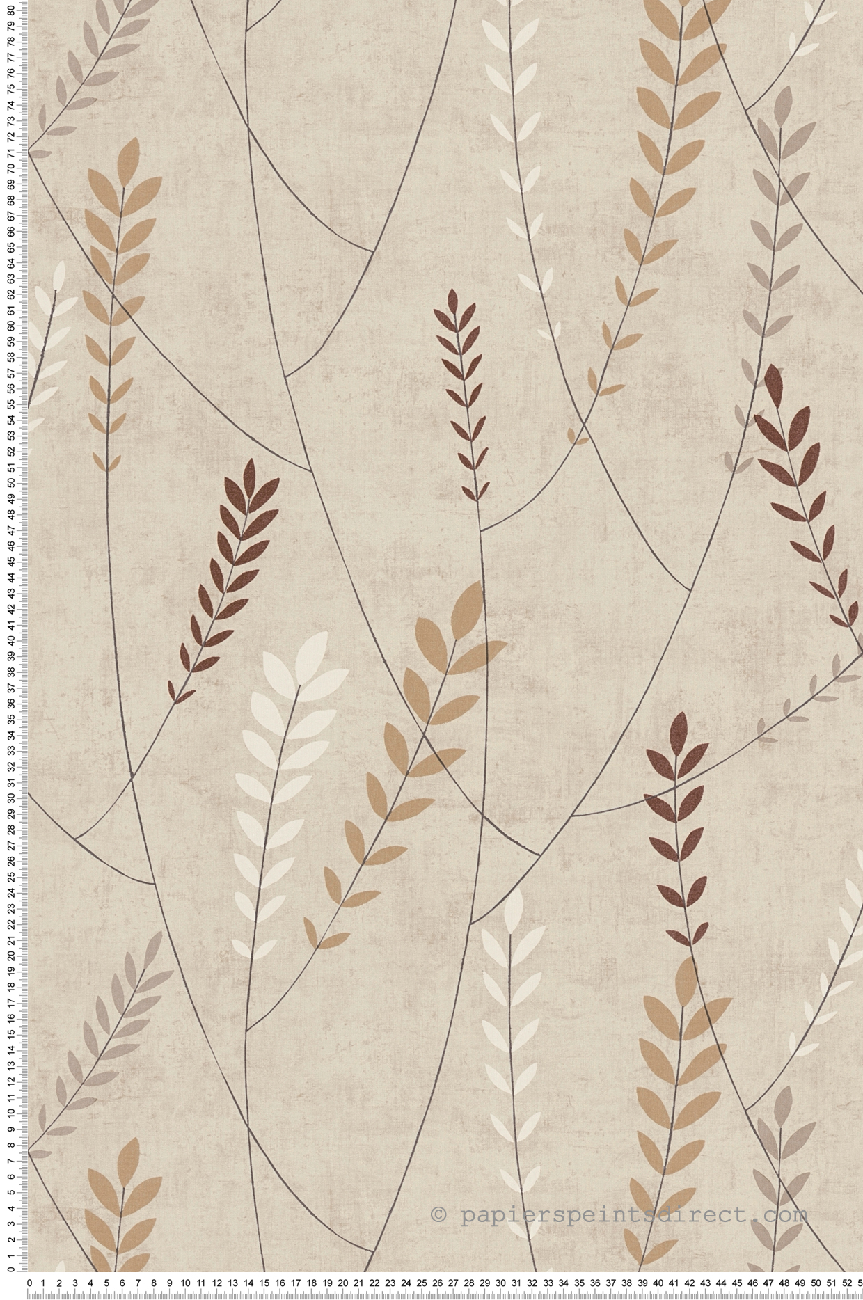 Papier peint Scandinave Plumeria brun écru - Nordic Feeling d'A.S. Création