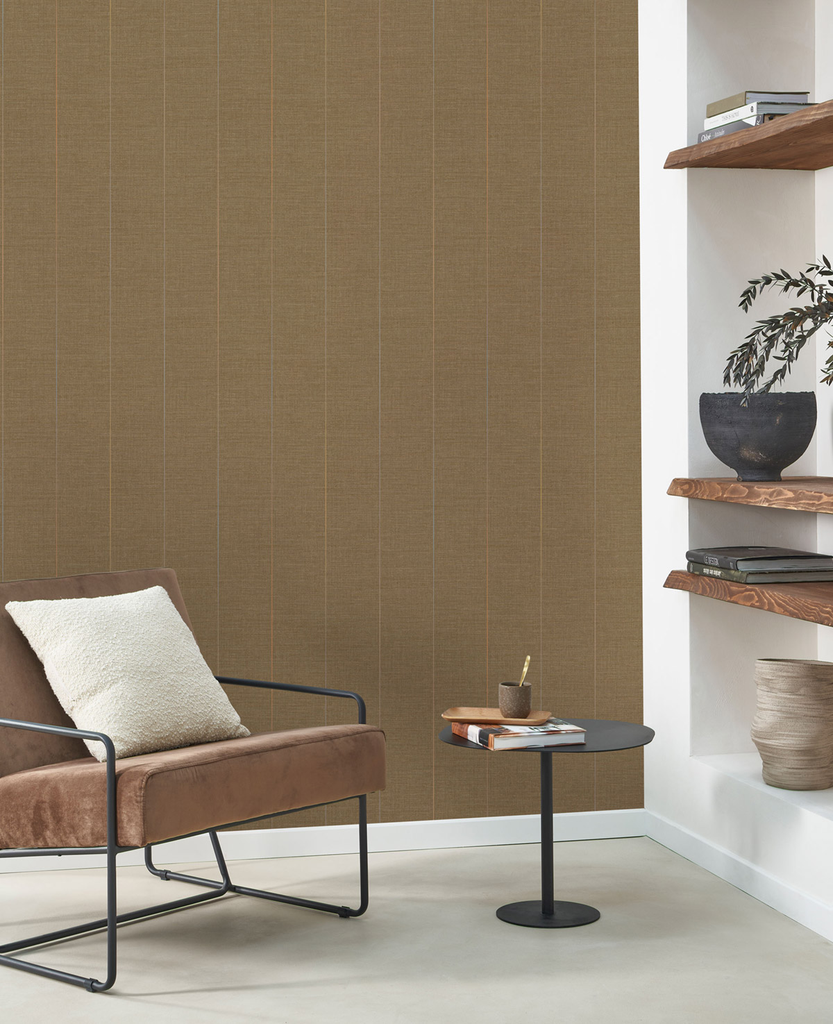 Papier peint Ligne Rayure Charlie bistre - Carnaby Street de Casadéco | Réf. CARN200542875