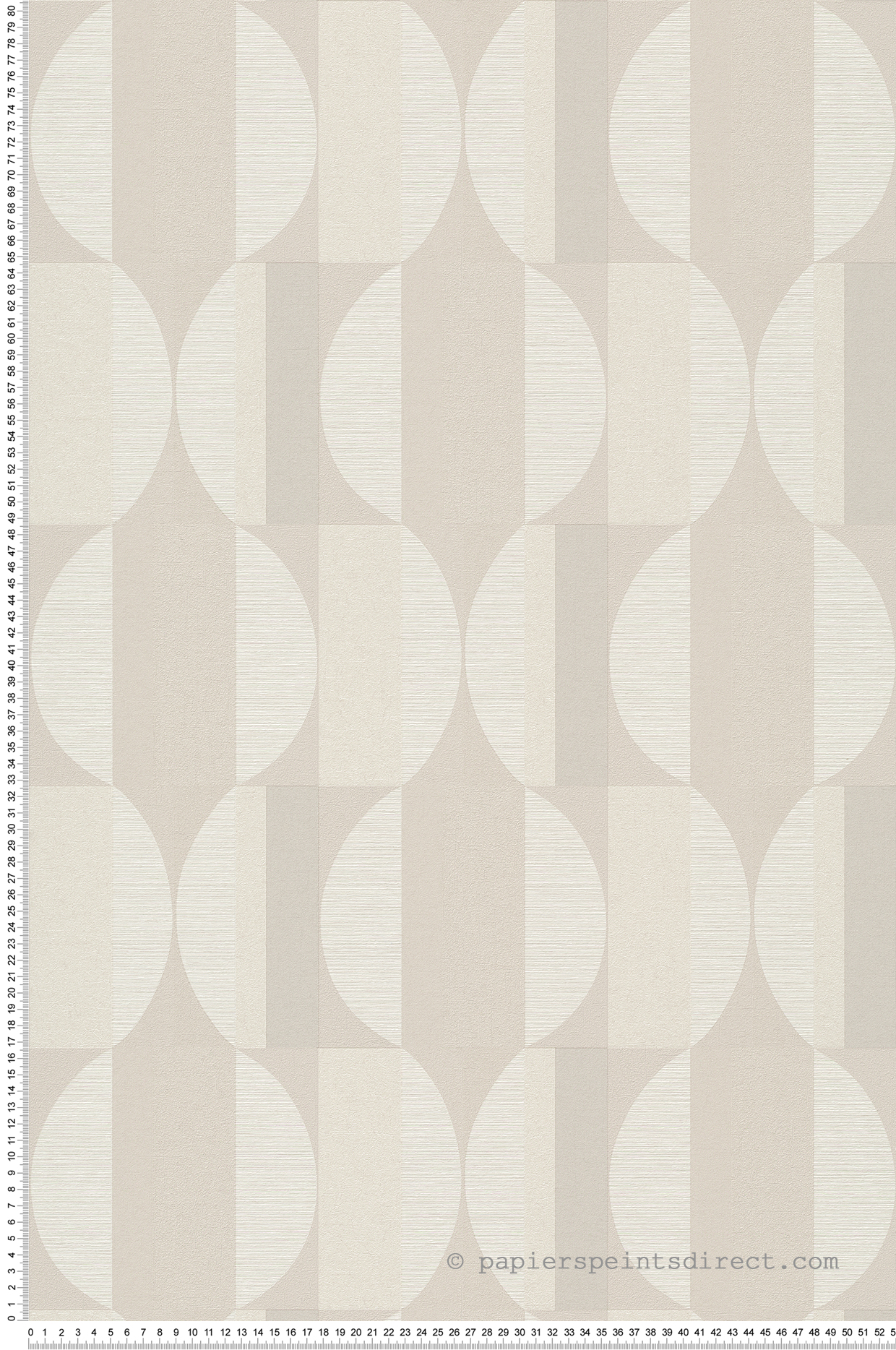 Papier peint Géométrique Vintage grège blanc cassé métallisé - Santal de Montecolino | Réf. MC-CU3101