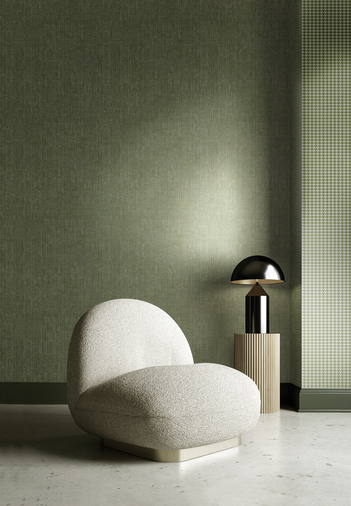 Papier peint Fins Traits Verticaux vert - Scala de Montecolino | Réf. MC-28897