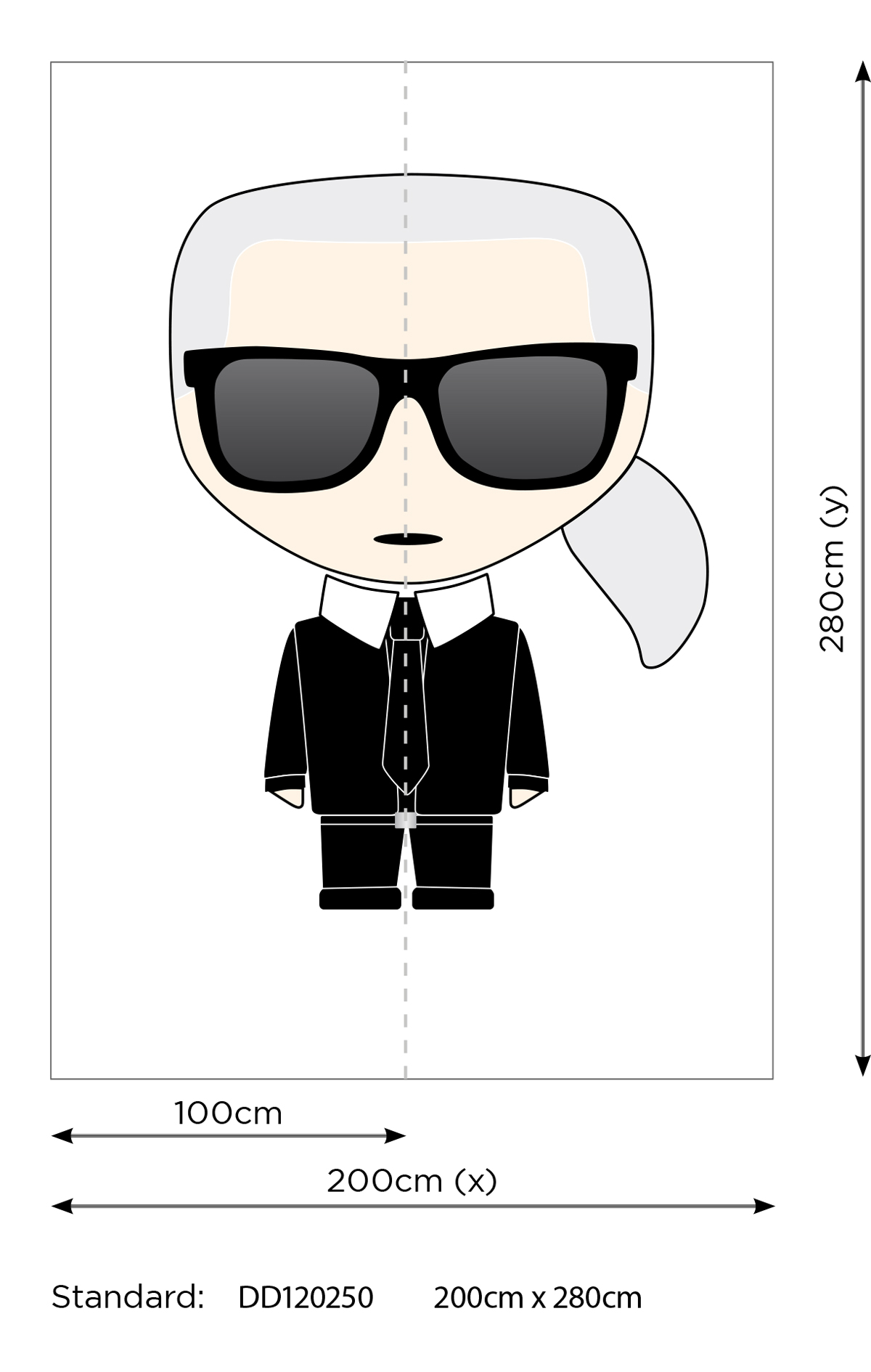 Papier peint panoramique Karl blanc - Karl Lagerfeld de Montecolino | Réf. MC-DD120250