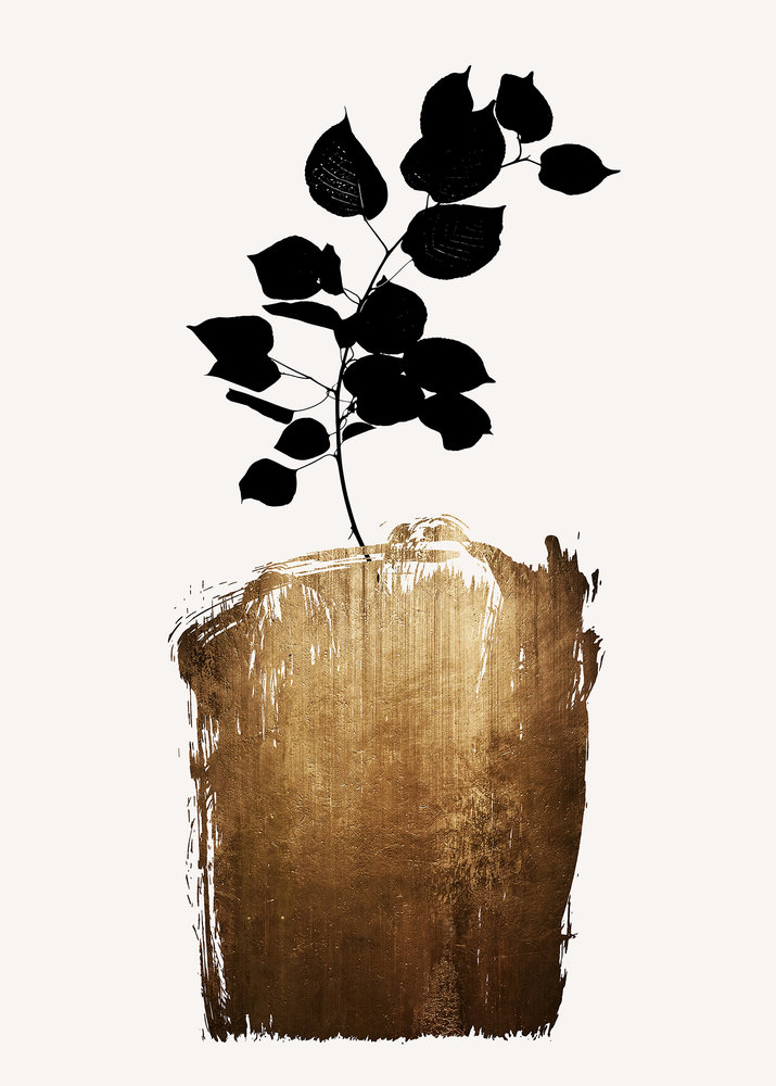 Papier peint panoramique Feuilles Golden Scabiosa - Référence DD119937 - Intissé 200g/m2 - Standard 200 x 280