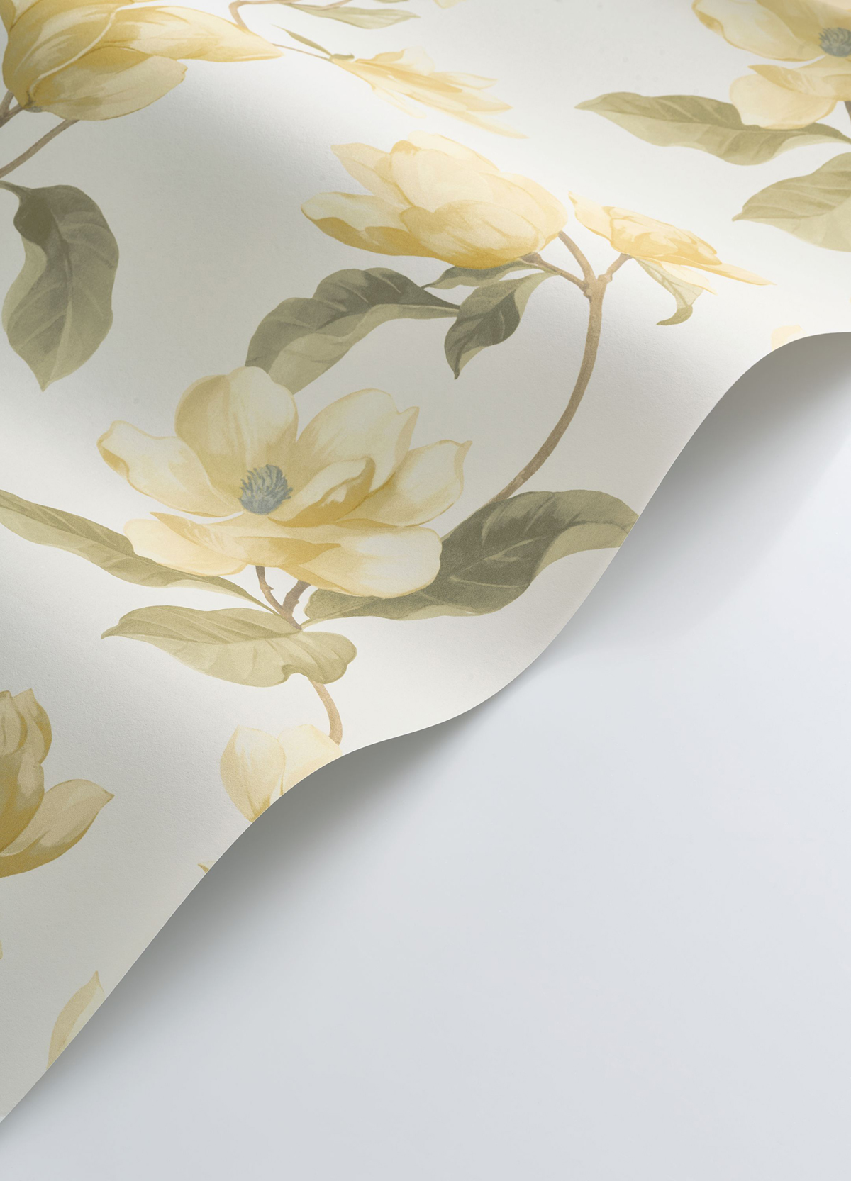 Papier peint Brume de Magnolia jaune beurre - Le Beau Jardin de Casadéco VAGUE | Réf. BJAR202542002