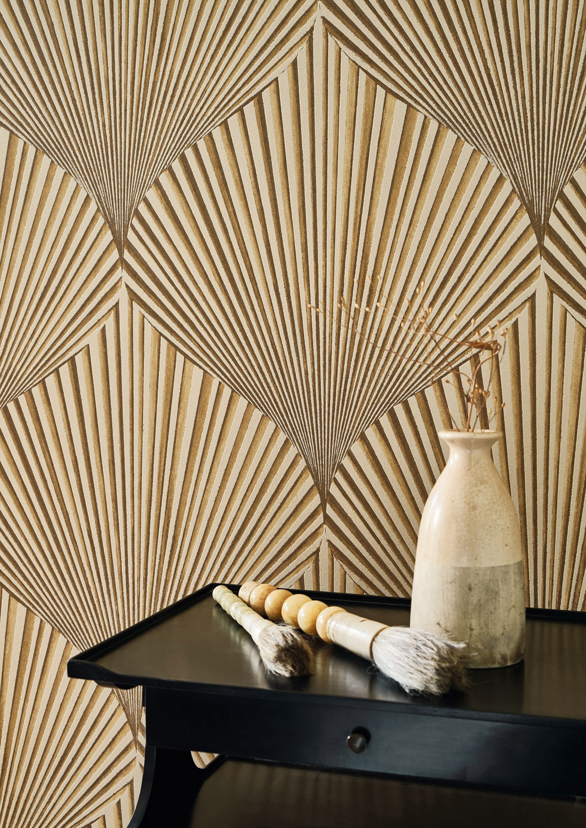 Papier peint Feuille Coquillage Semiramis mordoré - Babylone de Casadéco AMB2| Réf. BBLN89762207