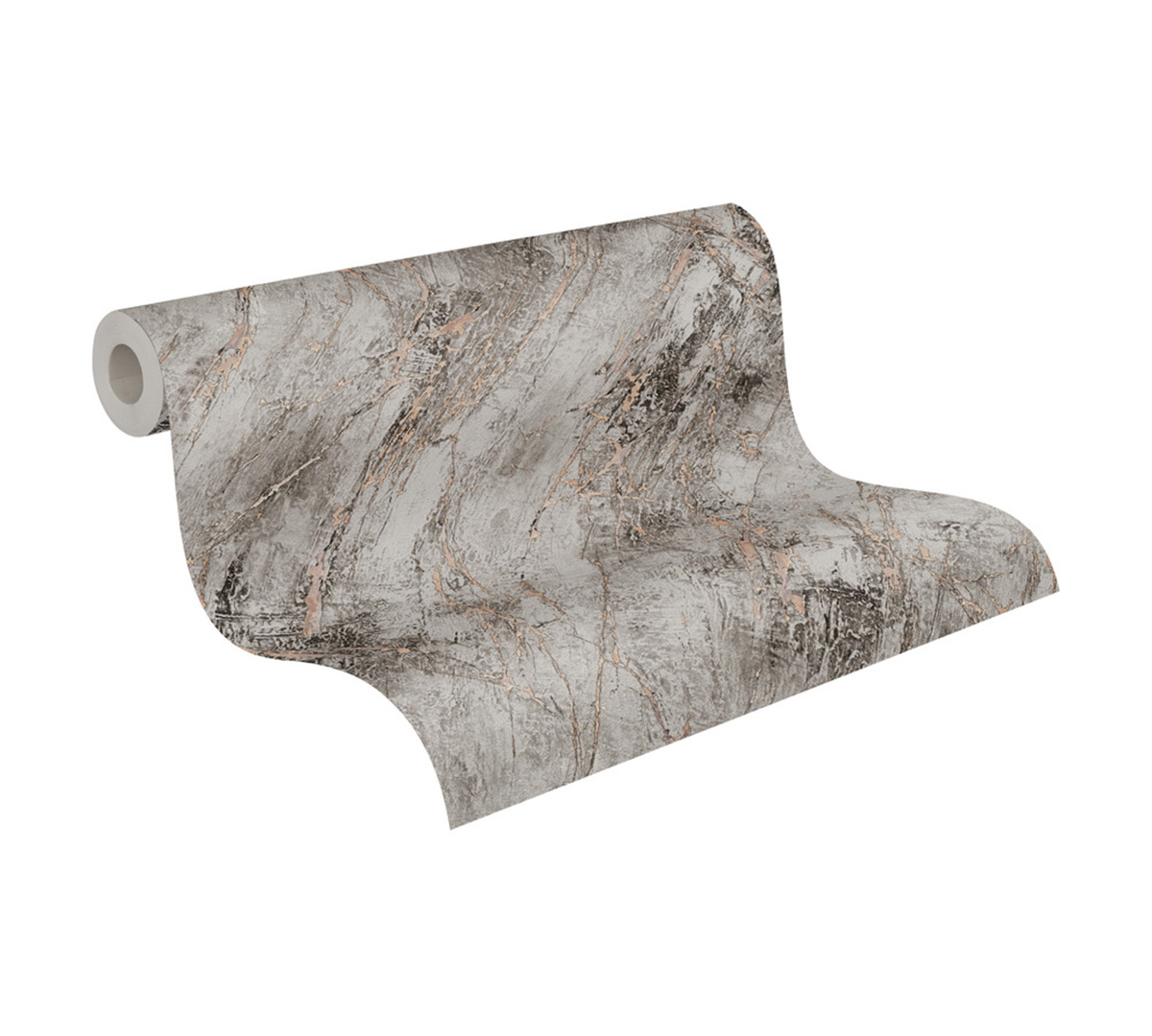 Papier peint Marbre Matière Arts gris cuivré - The BOS d'A.S. Création ROLL | Réf. AS-388174