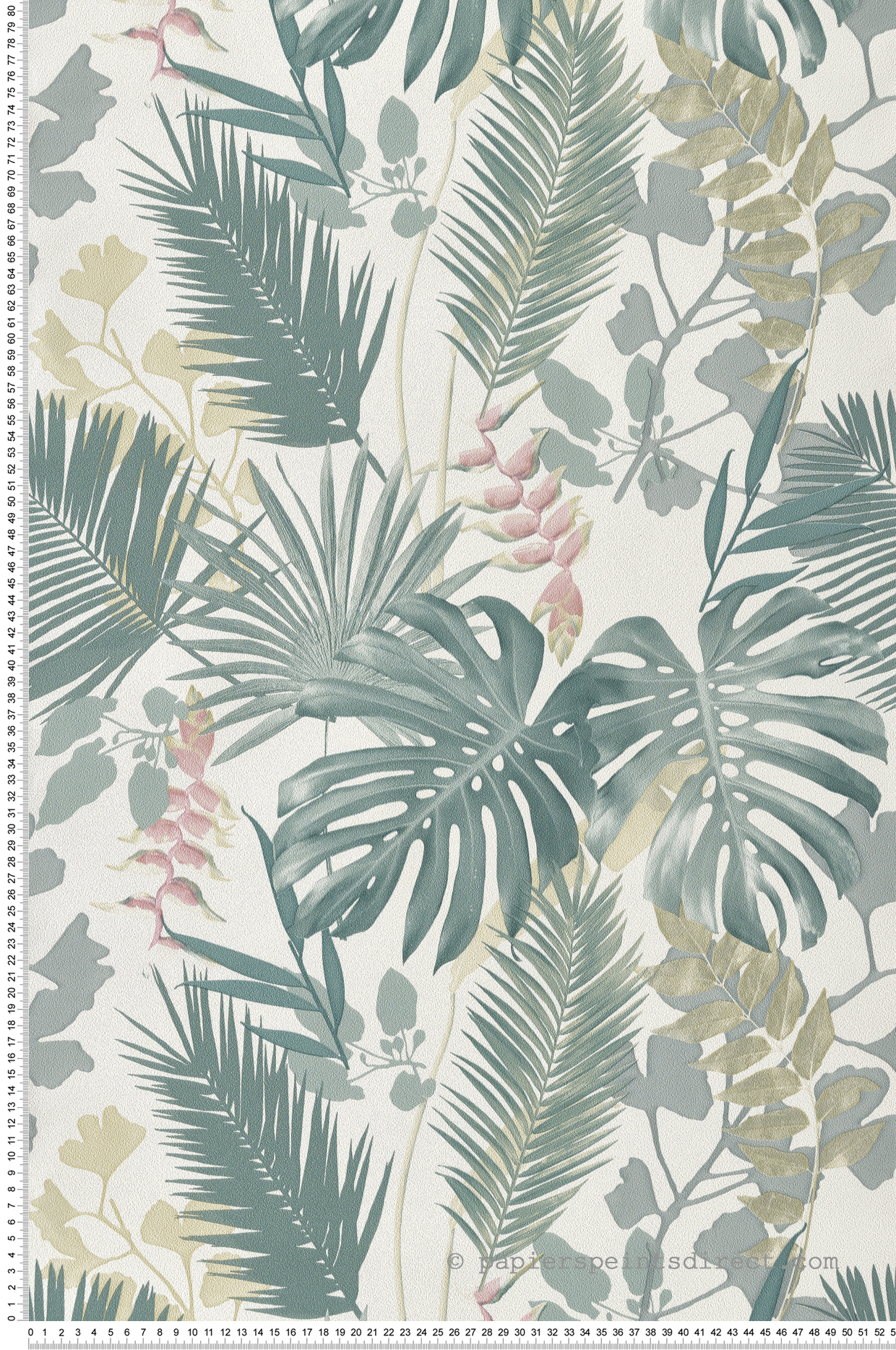 Papier peint Jungle Tropicale Mix vert rose - Les Essentiels de Lutèce | Réf. LTC-51178314