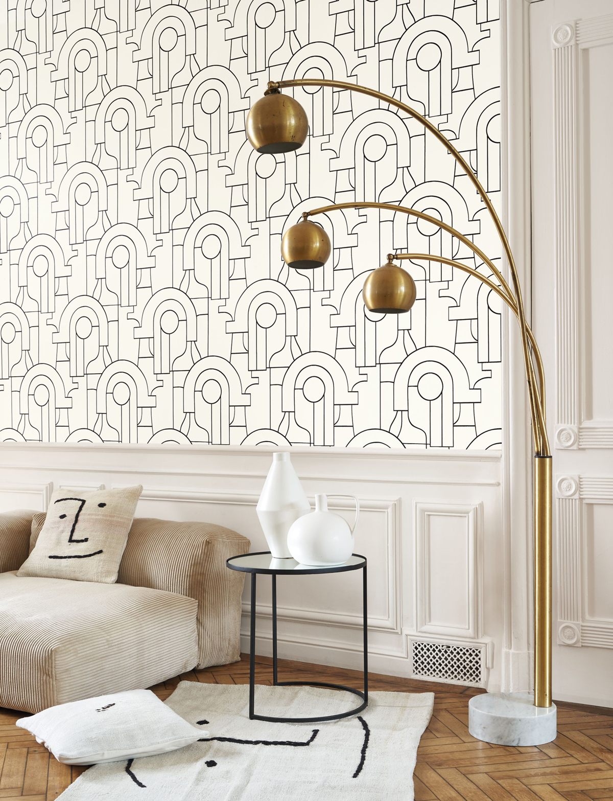 Papier peint Graphique Arty noir métal - Iconic de Casadéco | Réf. CONI88410528