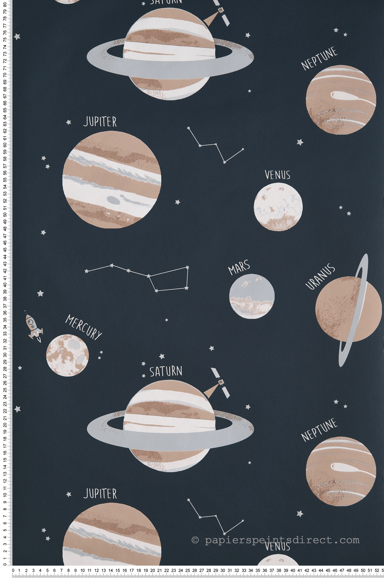 Papier peint Enfant Planète Universe bleu nuit - Our Planet de Casélio | Réf. OUP101906906