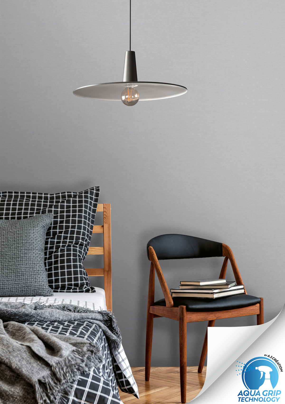 Papier peint préencollé Uni Around gris souris - Designdrop d'A.S. Création AMB2 | Réf. AS-784992