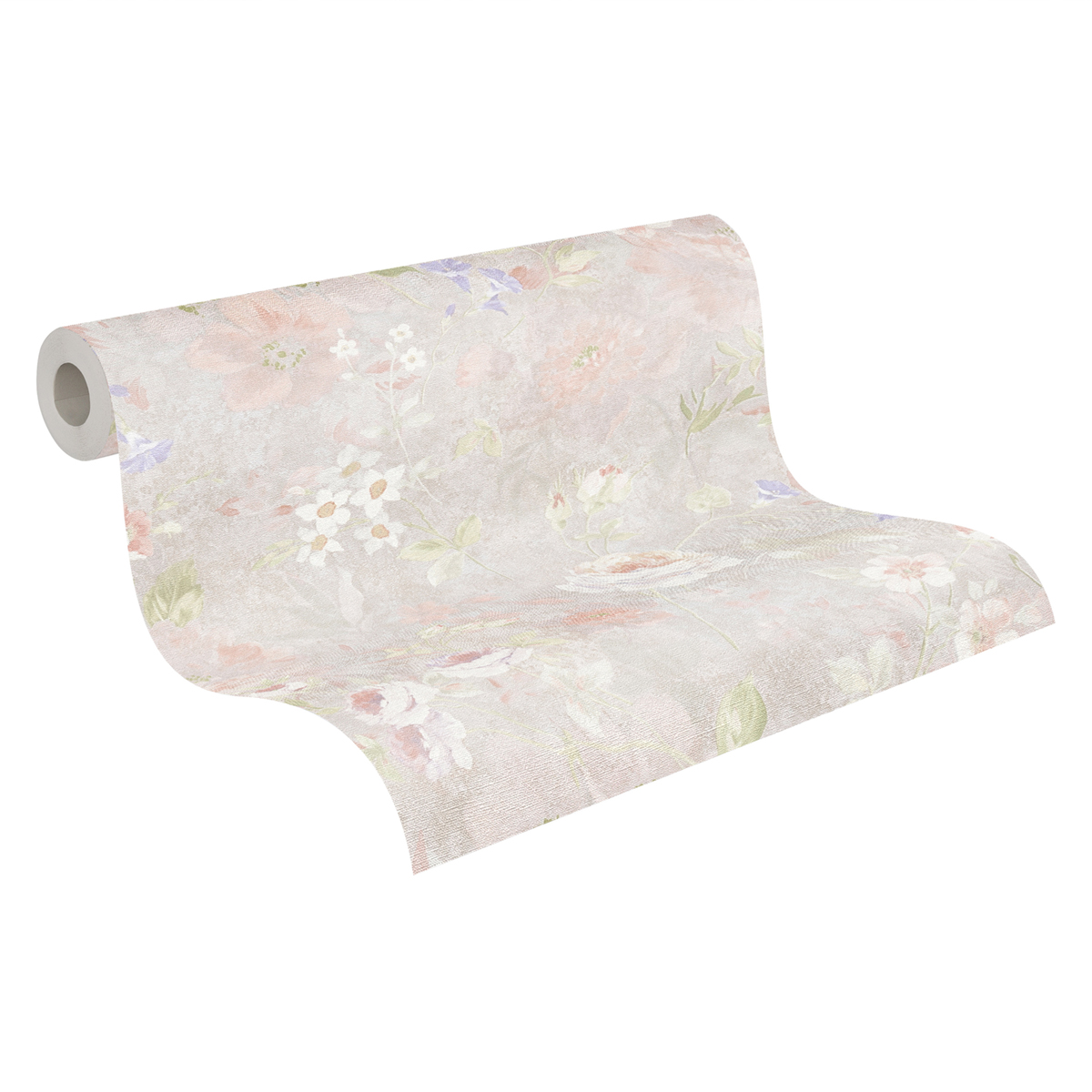 Papier peint Vintage Floral Estompé gris rose - Natural Living d'A.S. Création AMB4 | Réf. AS-386364