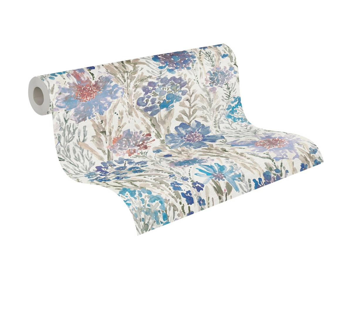 Papier peint Charme Fleuri Impressionniste bleu - Aquarell Dreams d'A.S. Création AMB3| Réf. AS-396953