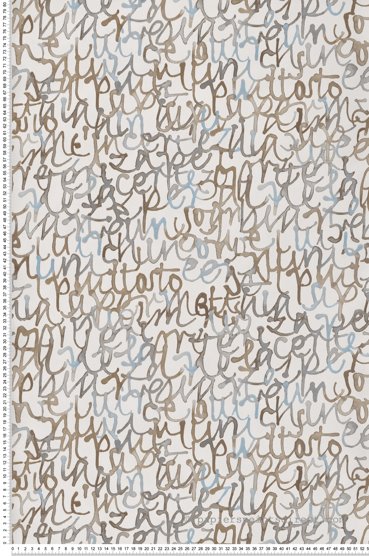 Papier peint Ecriture Lettres gris taupe bleu - Boca Chica de Montecolino | Réf. MC-SO27073