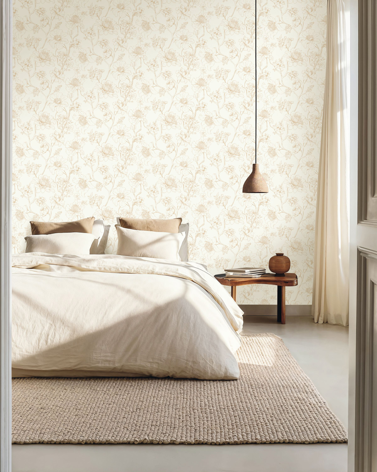 Papier peint Floral Silent Garden doré - Moonlight 3 de Casélio | Réf. MNL3107070244