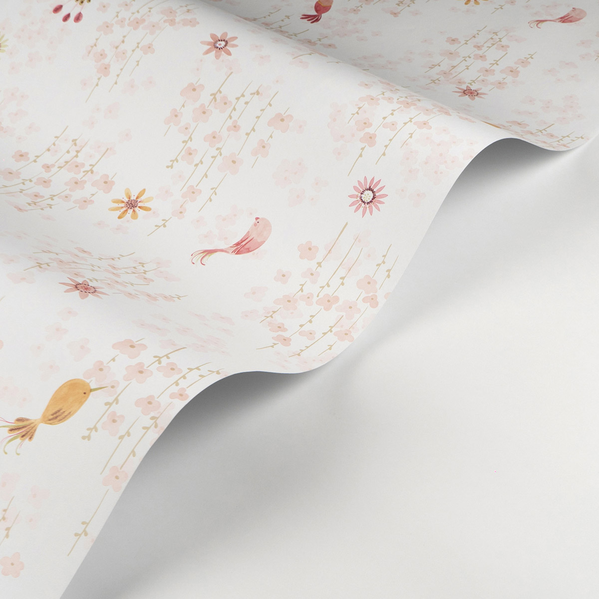 Papier peint Oiseau Fleur Tropical Birds rose blush - Once Upon A Time 2 de Casadéco AMBV | Réf. OUTD200784343