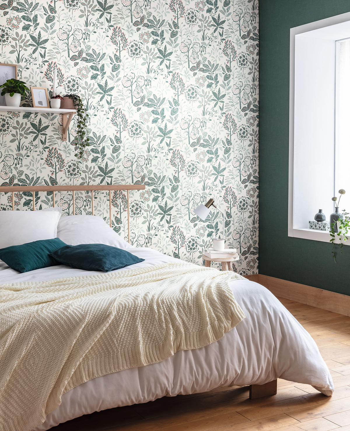 Papier peint Uni Lin Lisse vert foncé - Essentiel de Casélio | Réf. ETL100607764