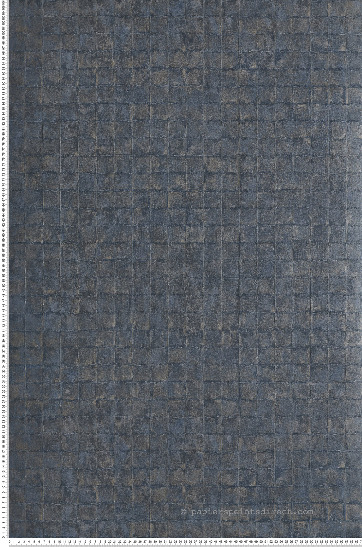 Papier peint Carreaux Faenza bleu argenté - Cérame de Casamance | Réf. CAS-76080814