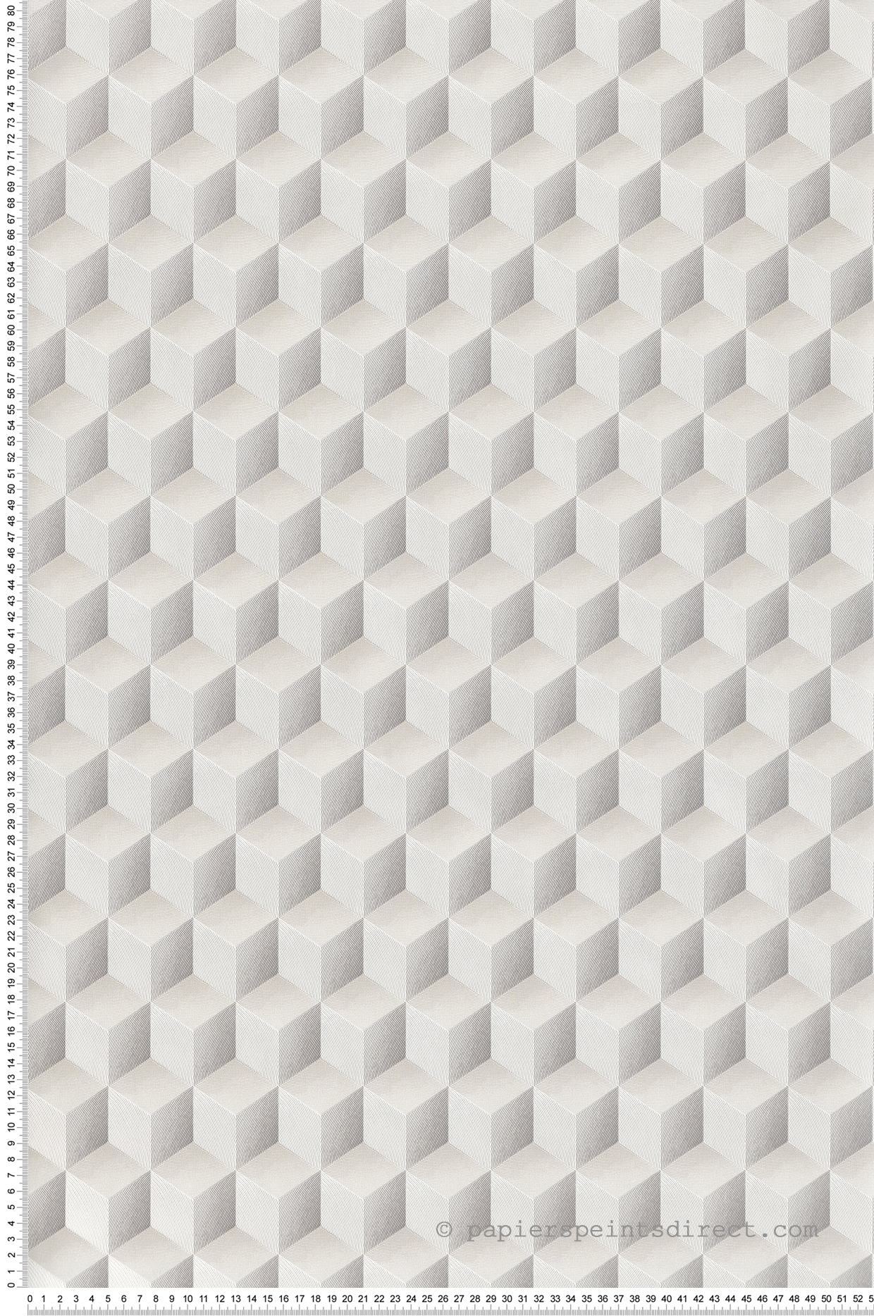 Papier peint Cube Rythm beige, gris et irisé - Perception de Casadéco | Réf. PERP86471313