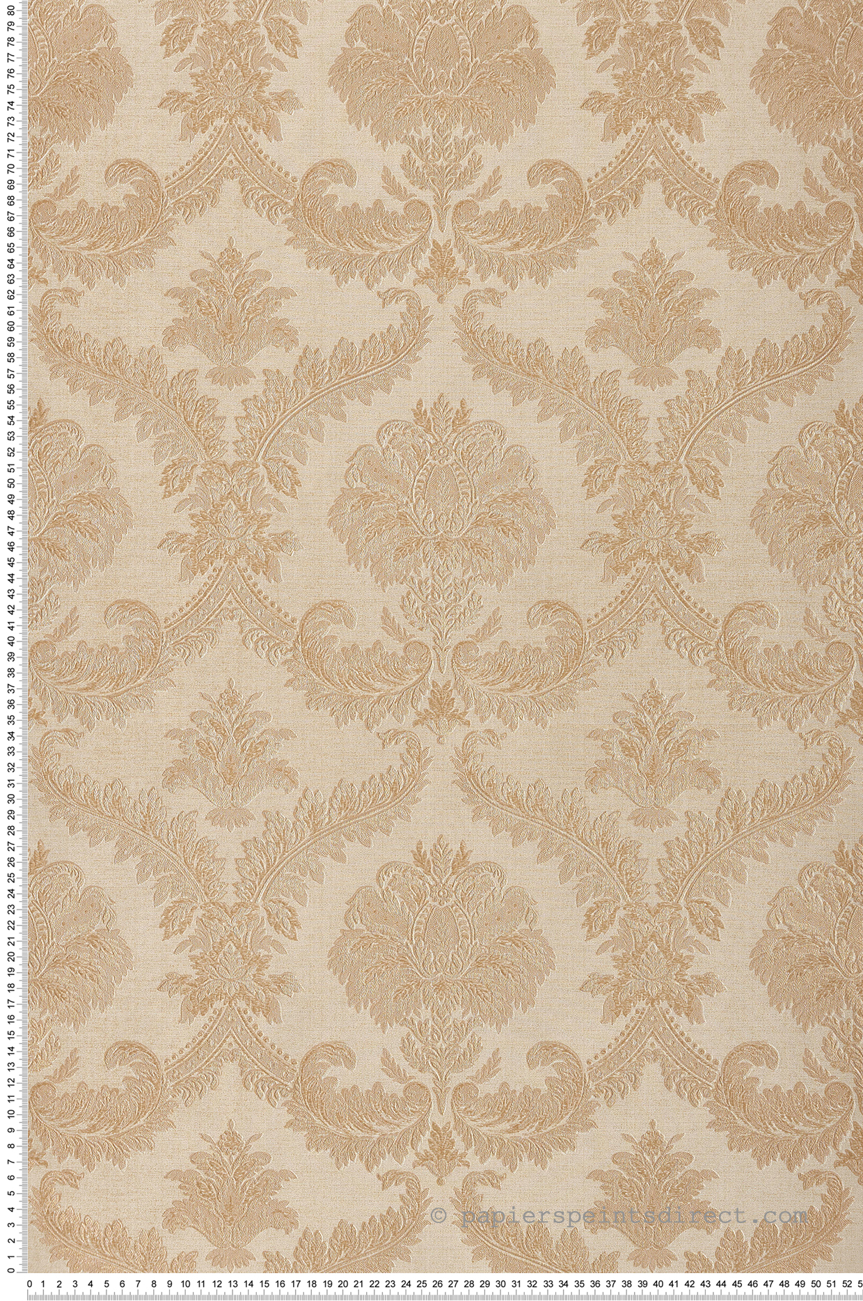 Papier peint Médaillon Baroque beige irisé - San Marco de Montecolino | Réf. MC-25728