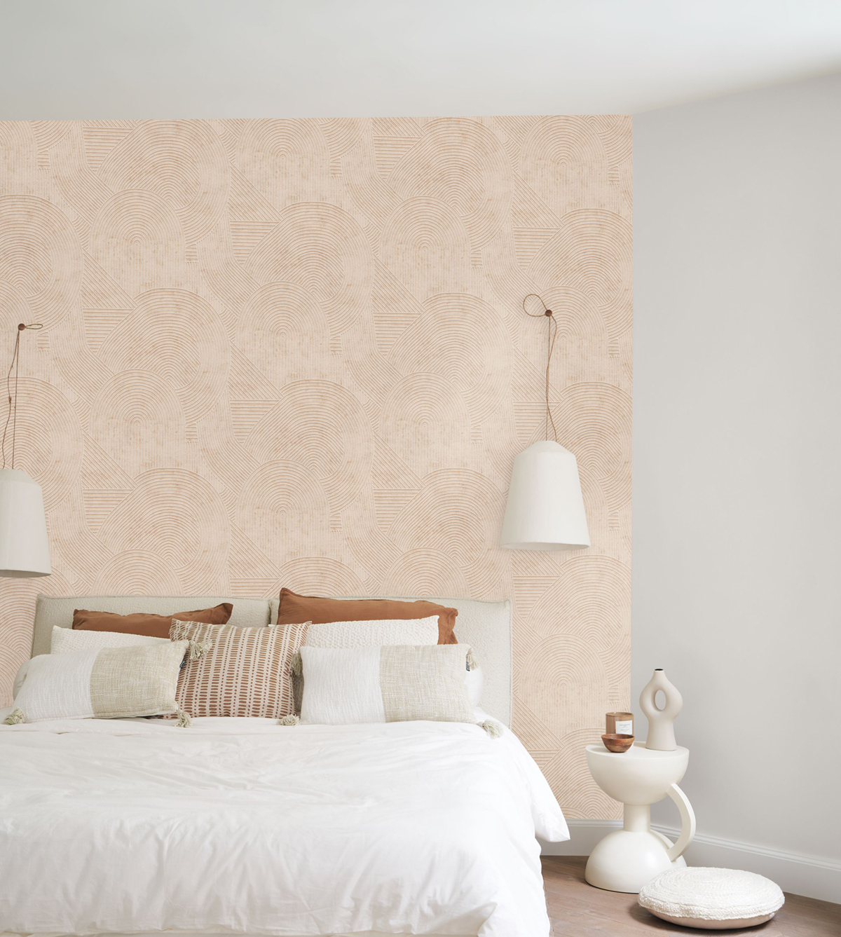 Papier peint Jardin des Pierres beige rosé - Kyoto de Casadéco | Réf. KYTO88751498