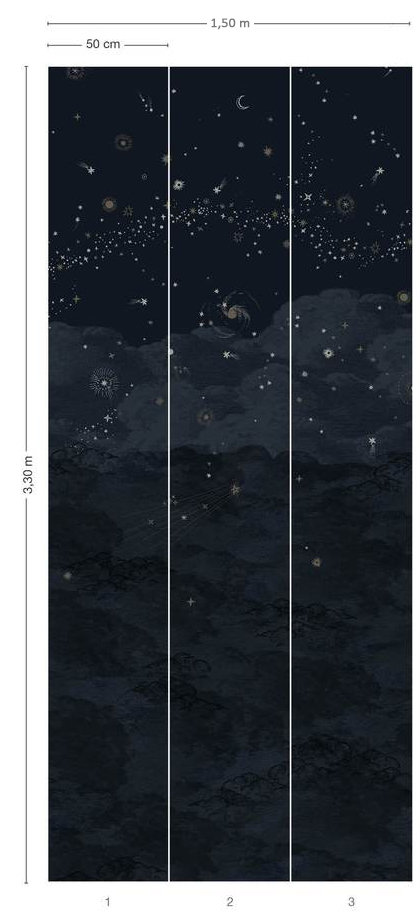 Papier peint panoramique Cosmos Nuit - 1/2/3 - Isidore Leroy