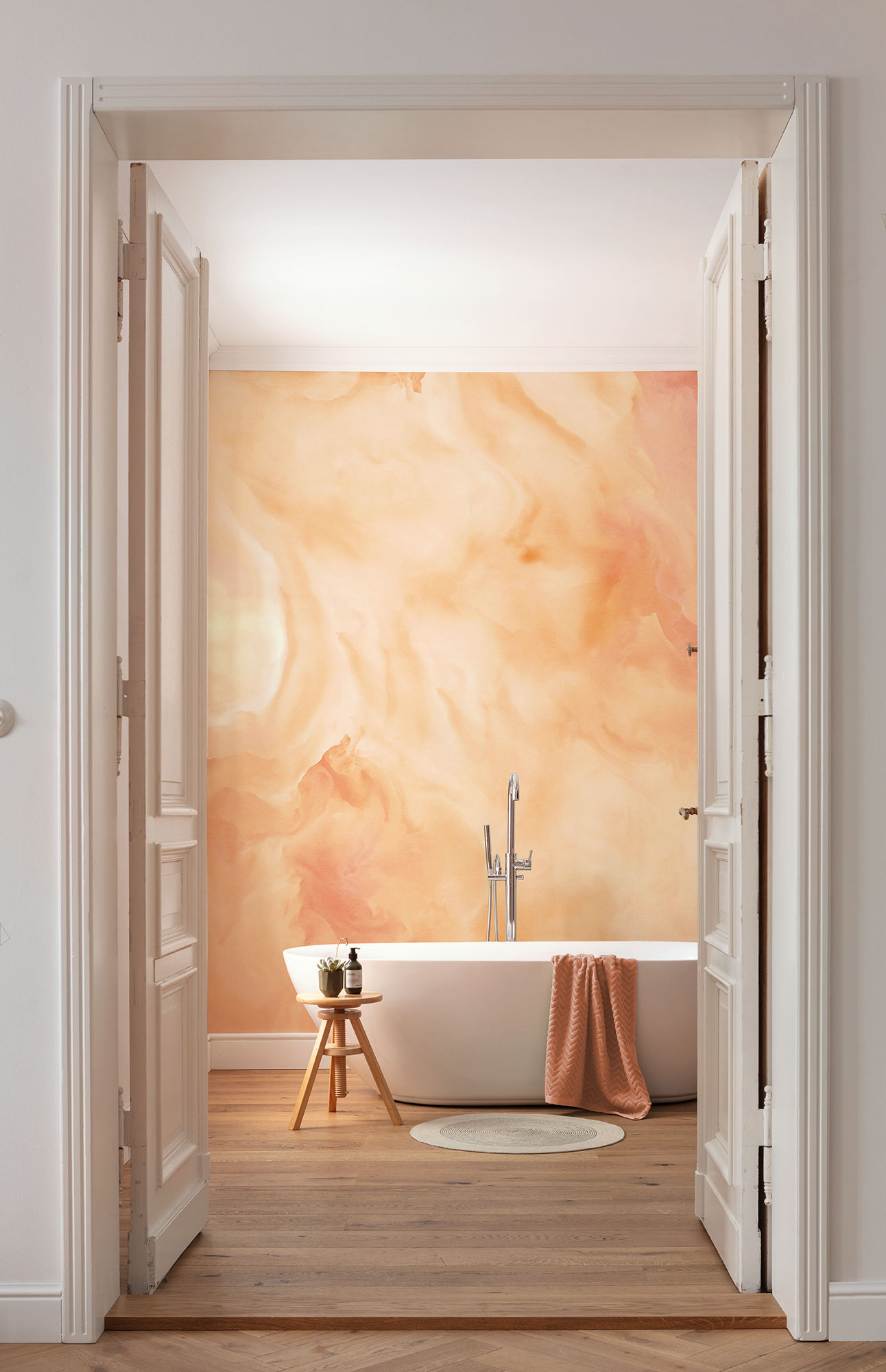 Papier peint panoramique Dégradé Candy Peach - Papier peint Komar Flair