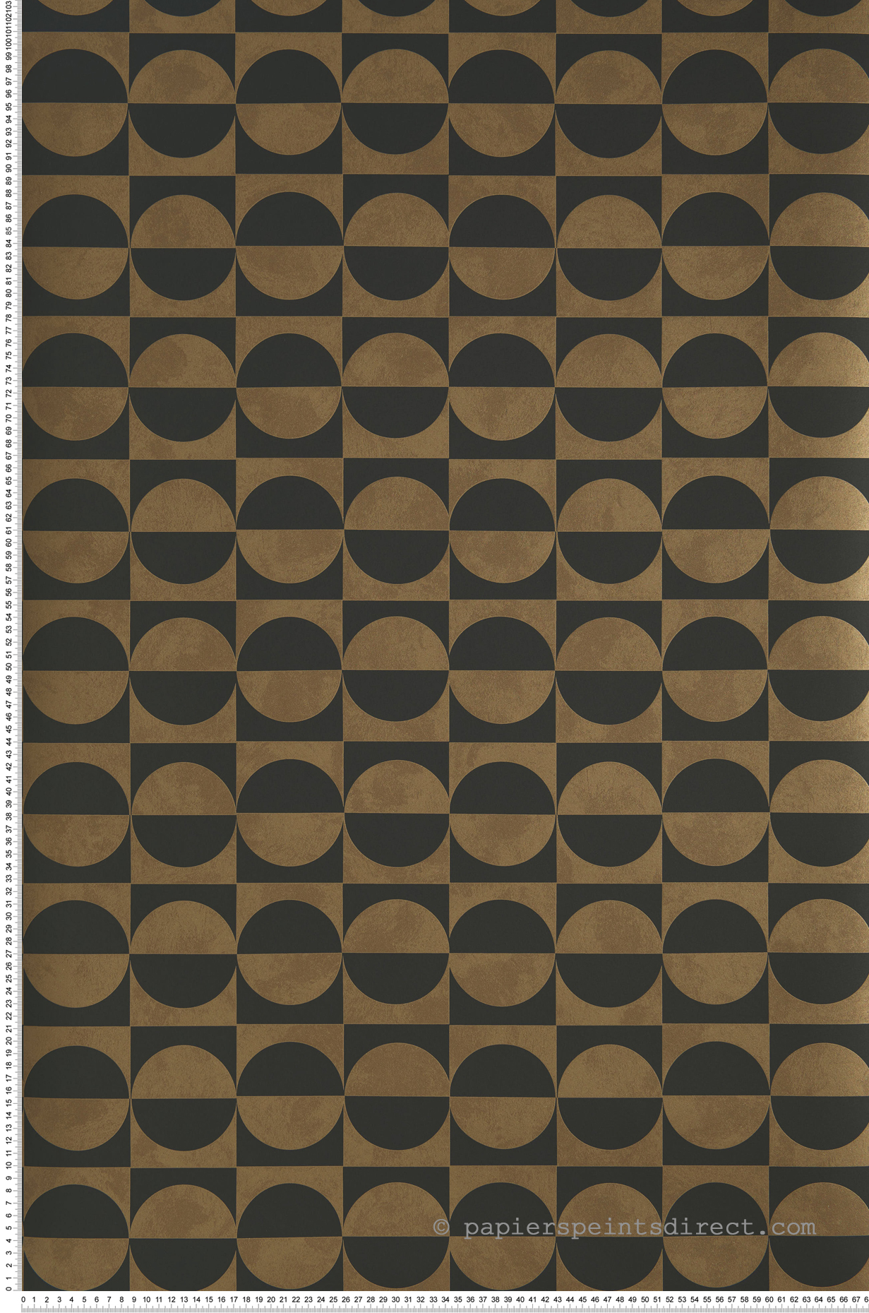 Papier peint Art Déco Circles noir - Delta de Casamance | Réf. CAS-74591528