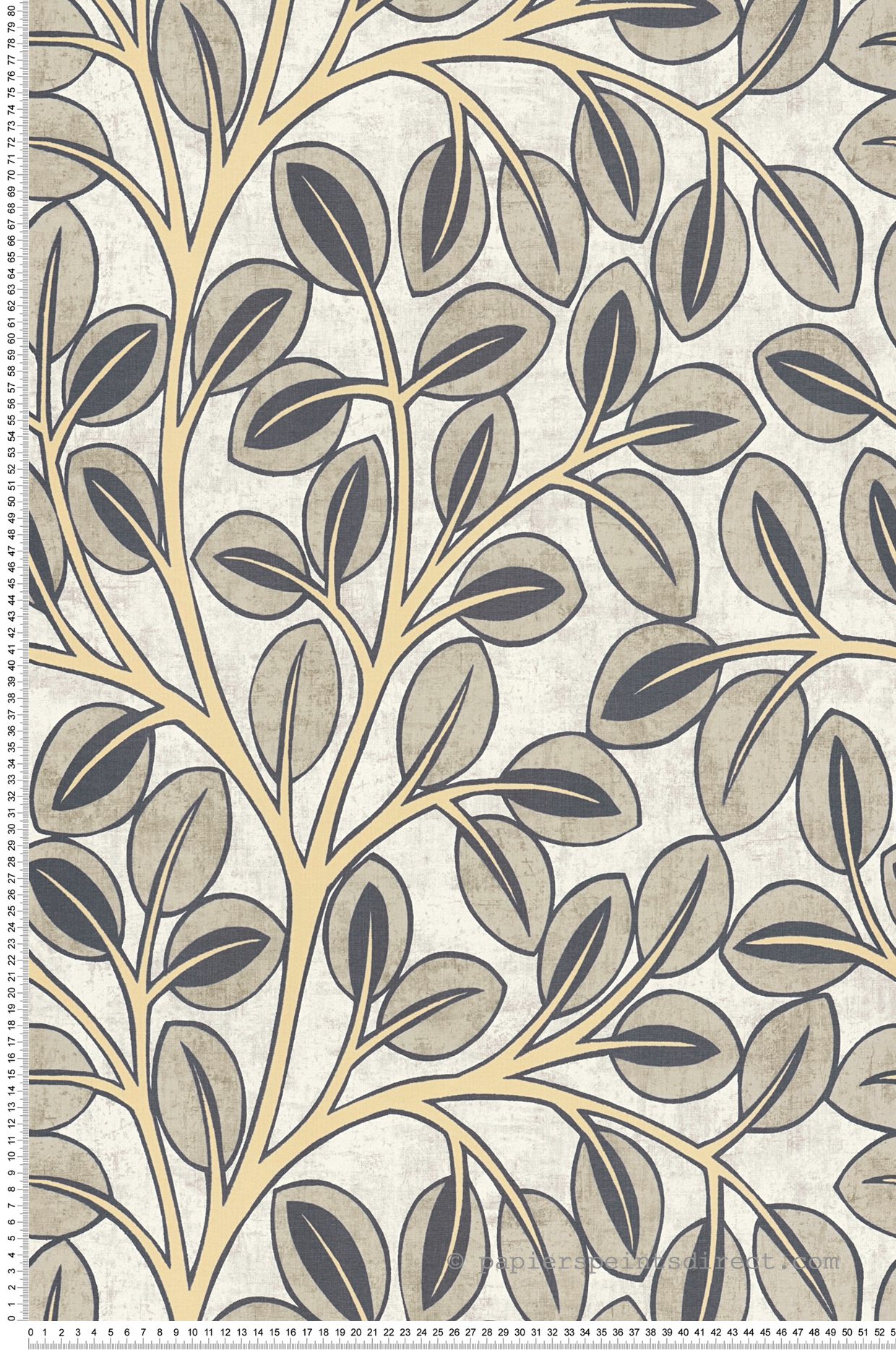 Papier peint Feuille d'Arbre Graphique gris - Nordic Feeling d'A.S. Création