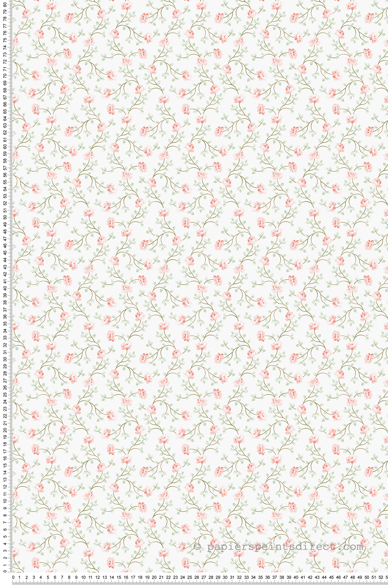 Papier peint Ramage Mini Pivoine rose - Romance de Lutèce | Réf. LTC-19055