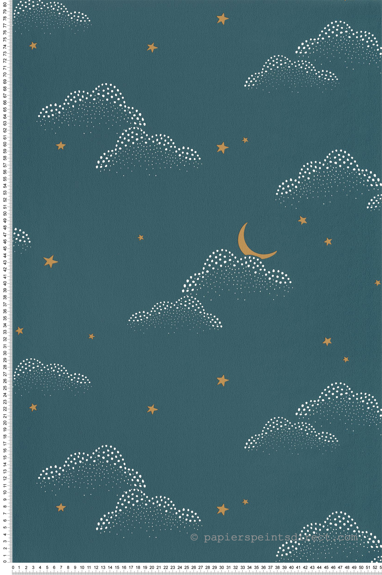 Papier peint Nuage S'Evader bleu canard - Autour du Monde de Casélio | Réf. ADM103486069