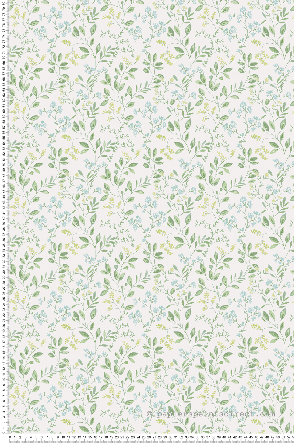 Papier peint Feuillage Printanier vert bleu - Cuisine Fraicheur 6 de Lutèce | Réf. LTC-G45457