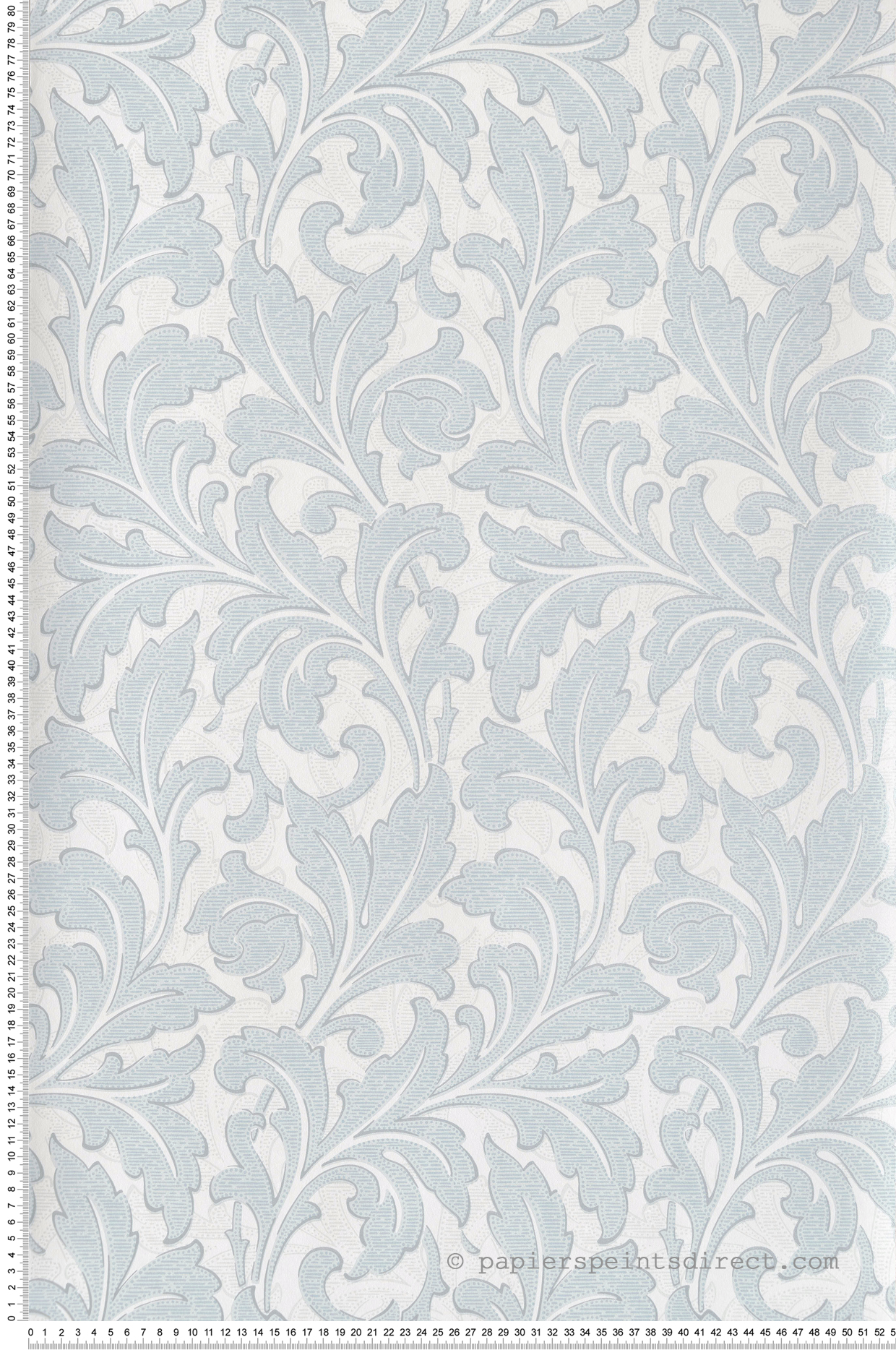 Papier peint Classique Acanthe bleu dragée - Arts & Crafts de Casadéco | Réf. ARCR86366103