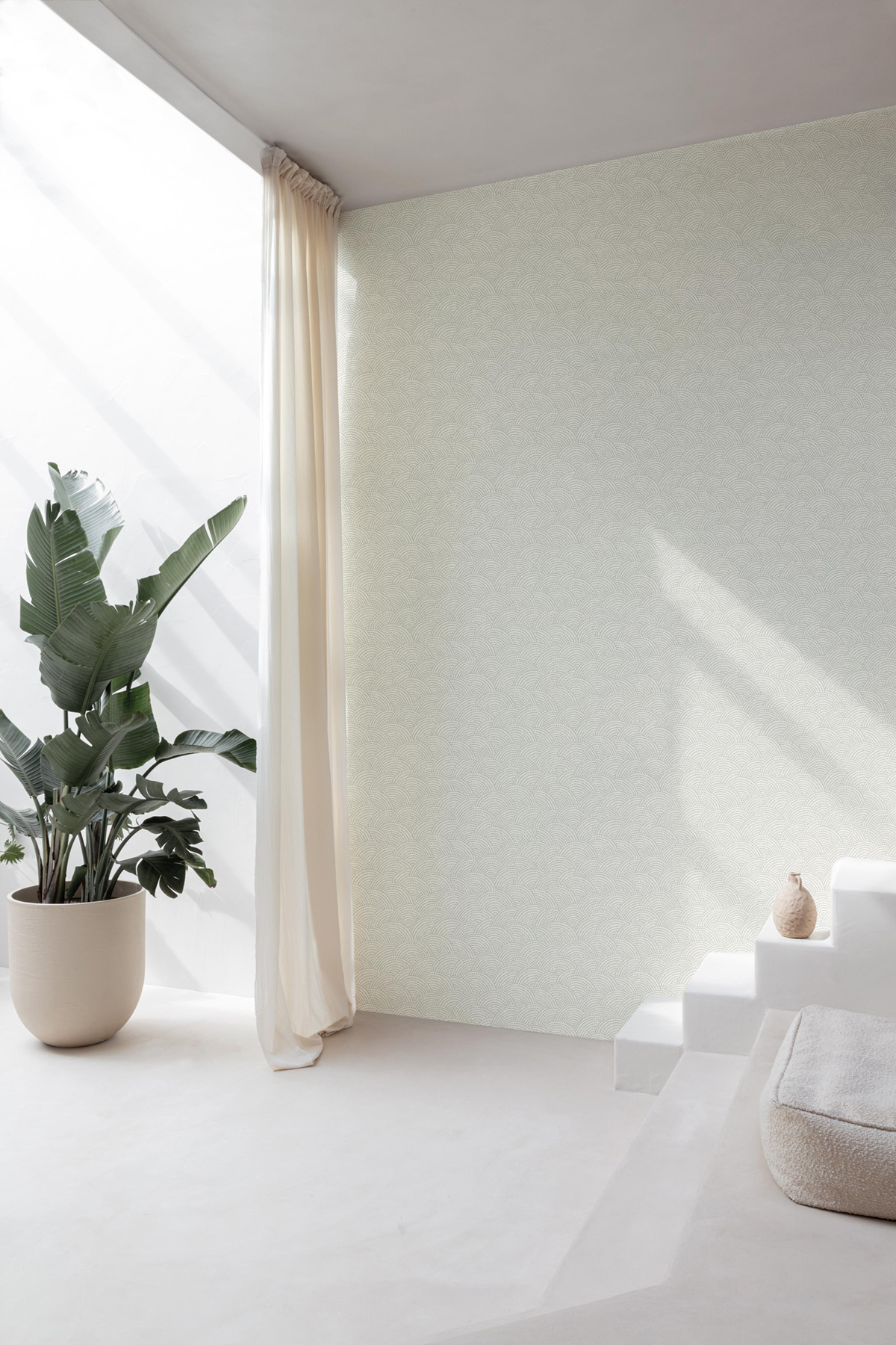 Papier peint Arc Graphique argenté paillettes - Maya de Montecolino | Réf. MC-BZ3313