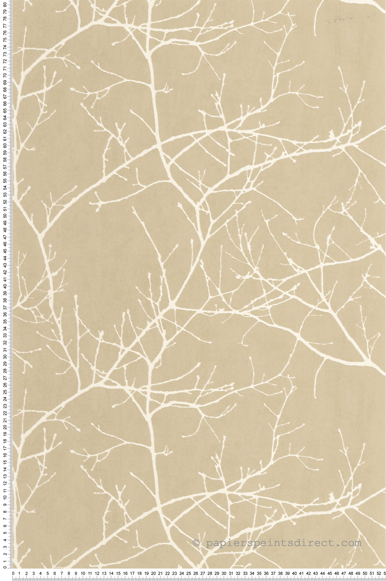 Papier peint Branche Arbre Vancouver beige sable - Riverside 4 de Casadéco | Réf. RIVI89531173
